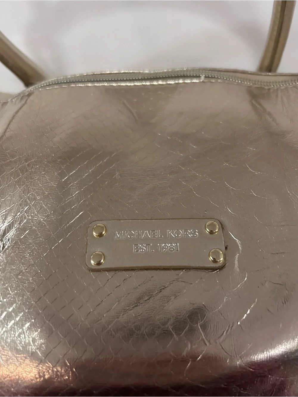 Michael Kors Metallic Gold Travel Satchel